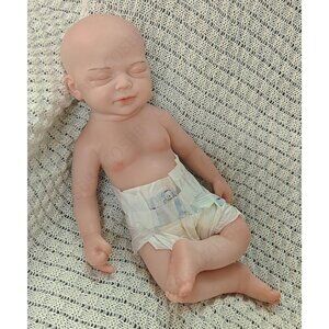 US 45cm Eyes Closed Sleeping Reborn Boy Baby Dolls 6.16lbs Full Silicone Dolls
